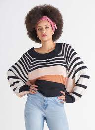 2027008 DEX Color Blocked Stripe Sweater